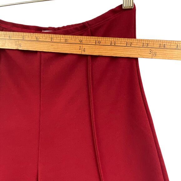 VTG 70s Bell Bottom Pants M Red High Rise Disco Wide Leg Palazzo Retro Leisure - Picture 11 of 12